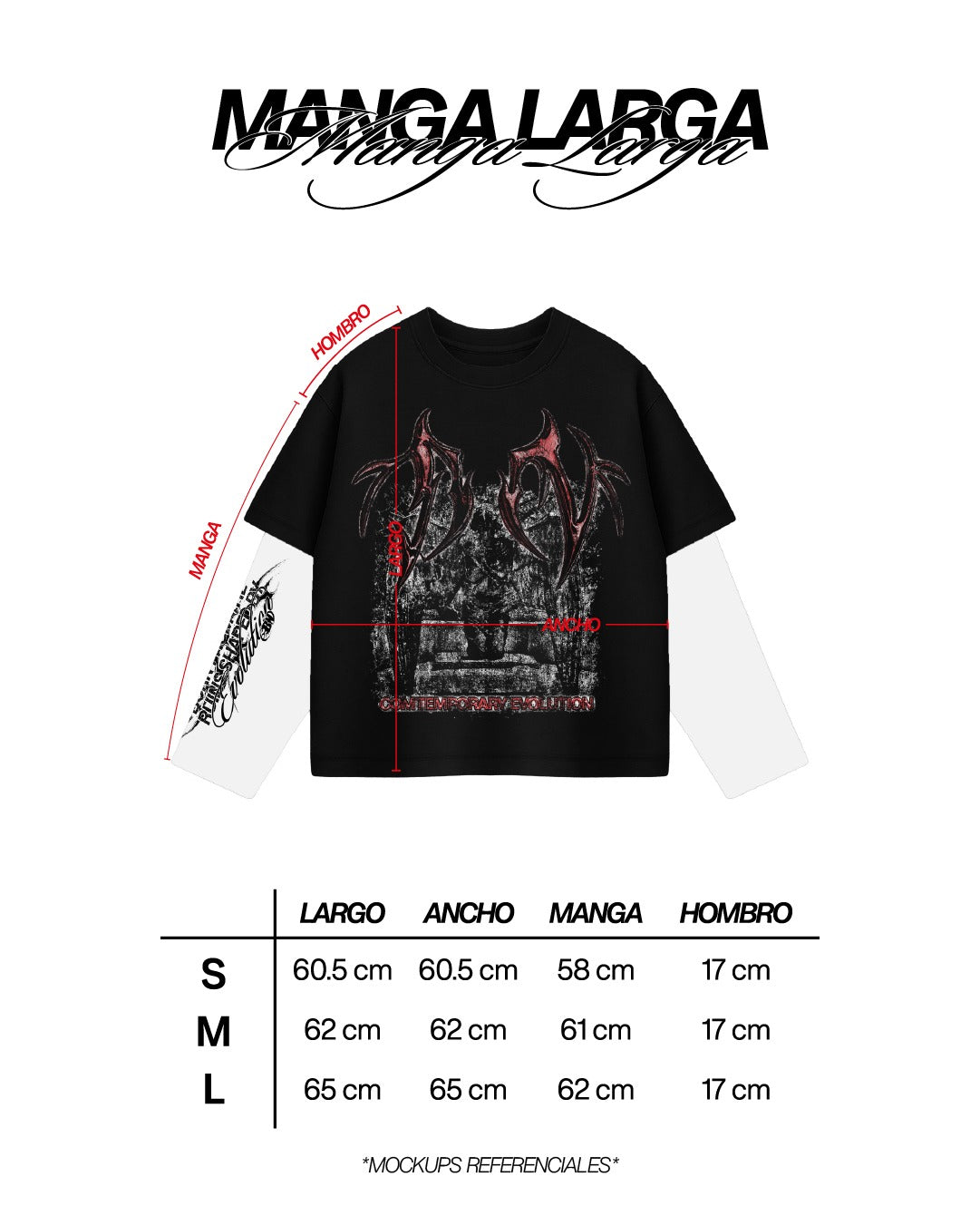 DEMONS - POLO MANGA LARGA BOXY FIT