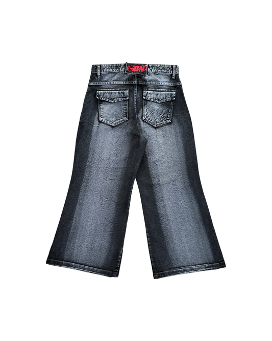 FLARED BAGGY JEAN - BLACK