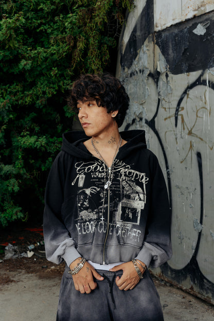 FUCK LOVE BLACK - ZIP HOODIE