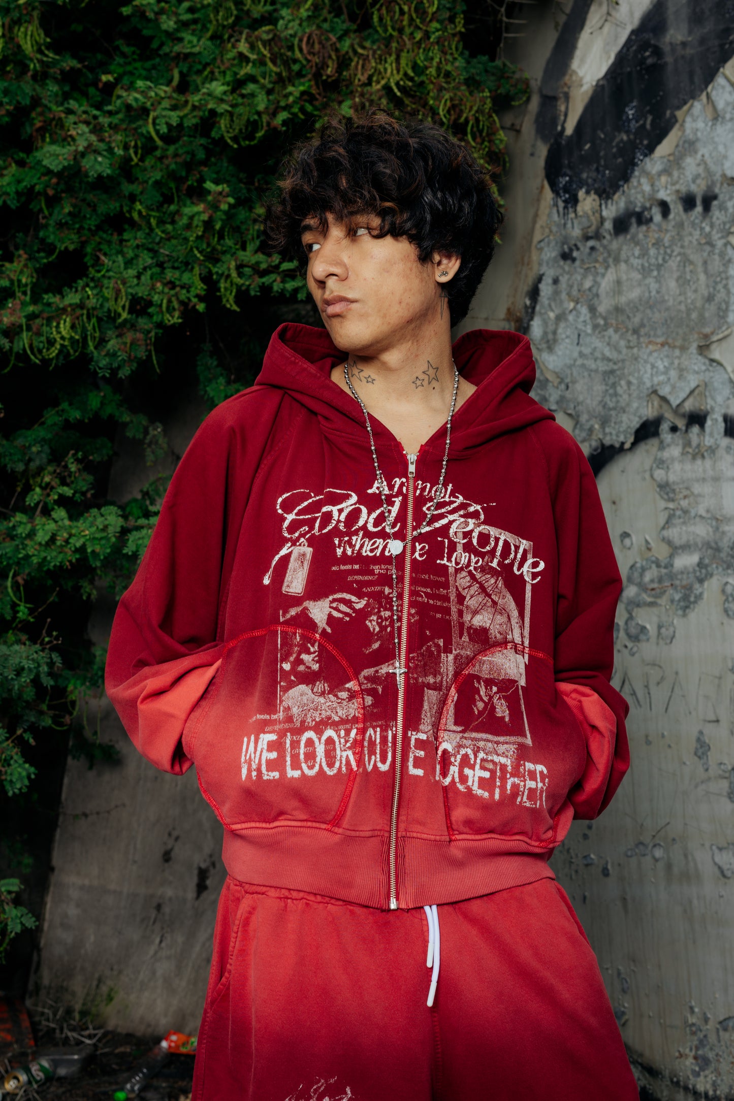 FUCK LOVE RED - ZIP HOODIE