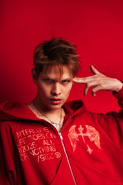 RED CROSS ZIP HOODIE - BOXY FIT (REMASTERIZADO)