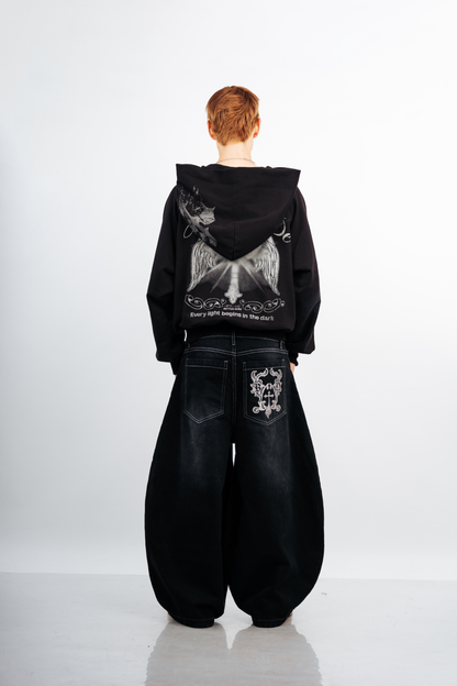 THE OMEGA BAGGY JEAN - BLACK
