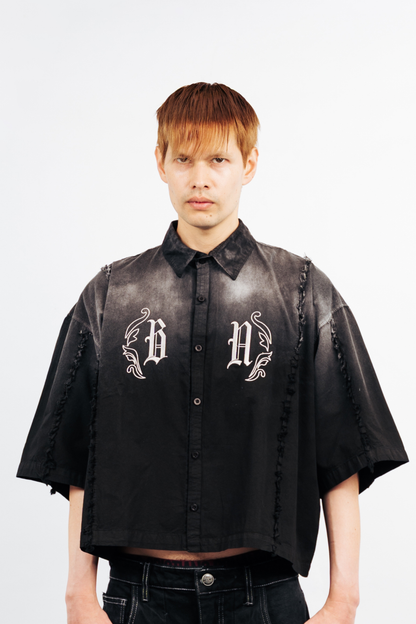 BLACK FADED - CAMISA BOXY FIT