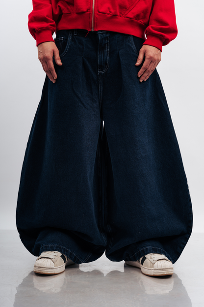 THE OMEGA BAGGY JEAN - RAW DENIM EFFECT