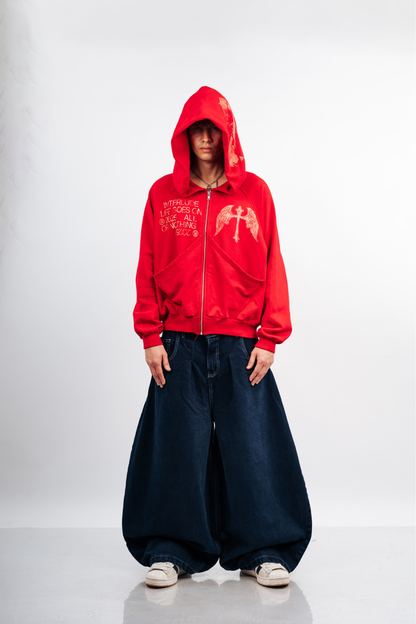 THE OMEGA BAGGY JEAN - RAW DENIM EFFECT
