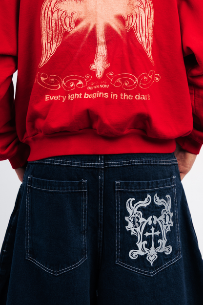 THE OMEGA BAGGY JEAN - RAW DENIM EFFECT