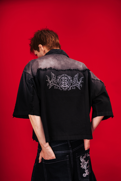 BLACK FADED - CAMISA BOXY FIT