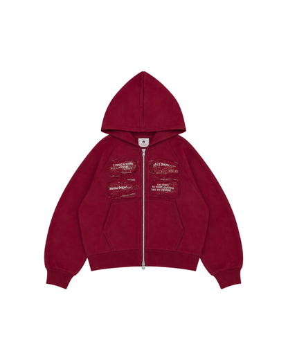 DOBLE ZIP HOODIE BOXY FIT - BREAKPOINT RED