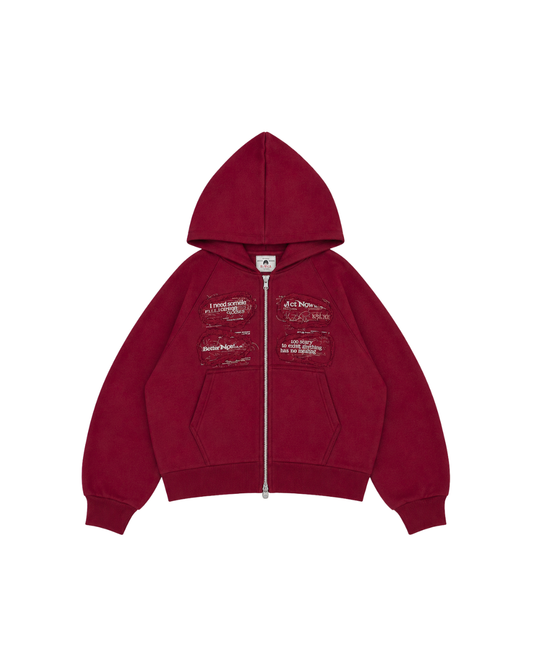DOBLE ZIP HOODIE BOXY FIT - BREAKPOINT RED