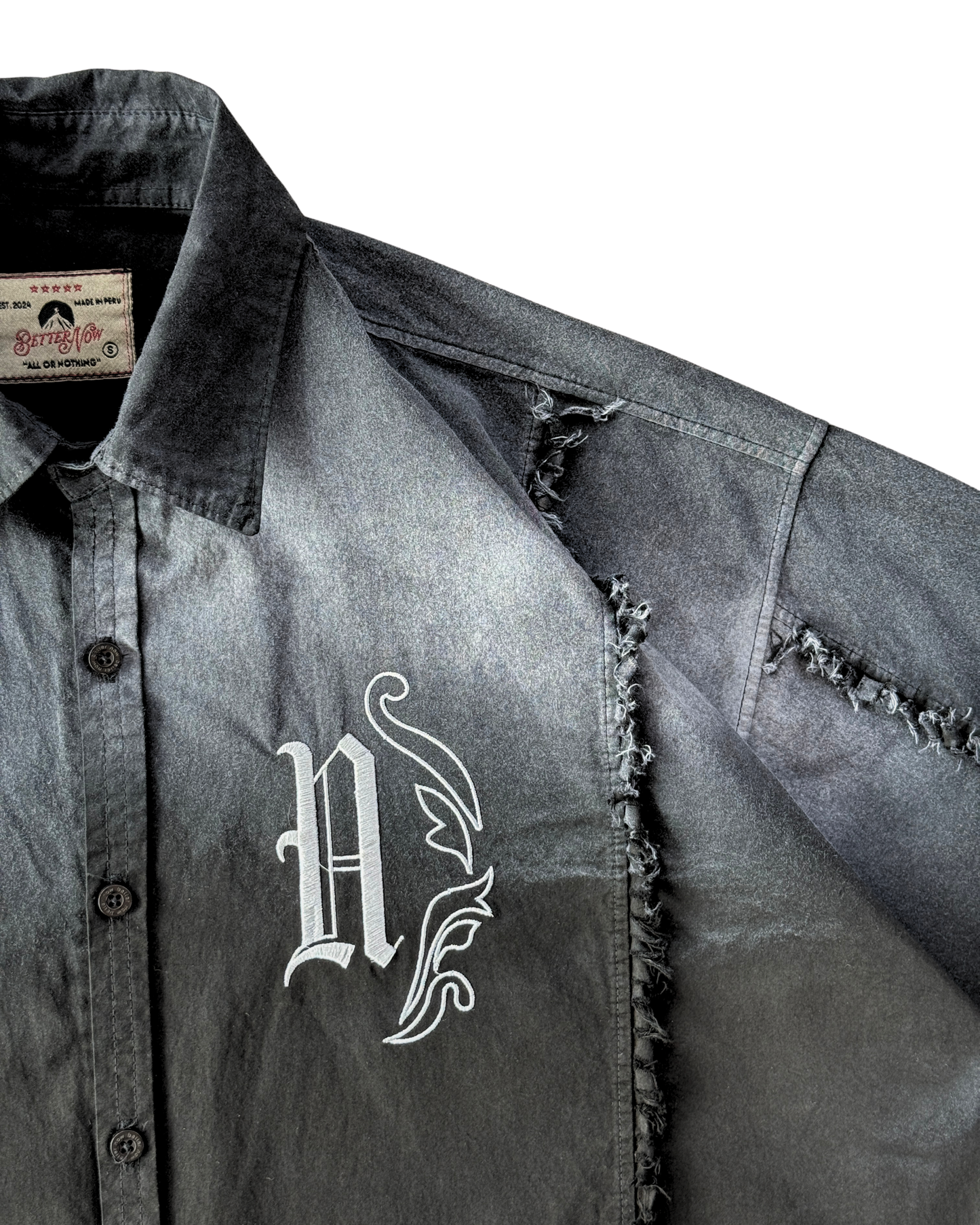 BLACK FADED - CAMISA BOXY FIT