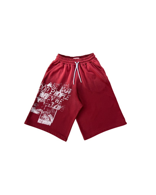 FUCK LOVE RED - BAGGY JORT