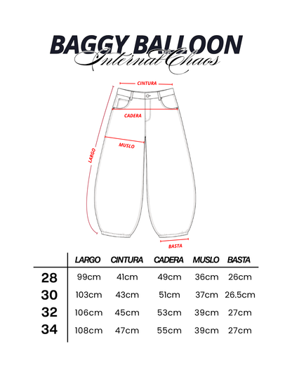 BAGGY BALLOON - DISTORTION BLACK