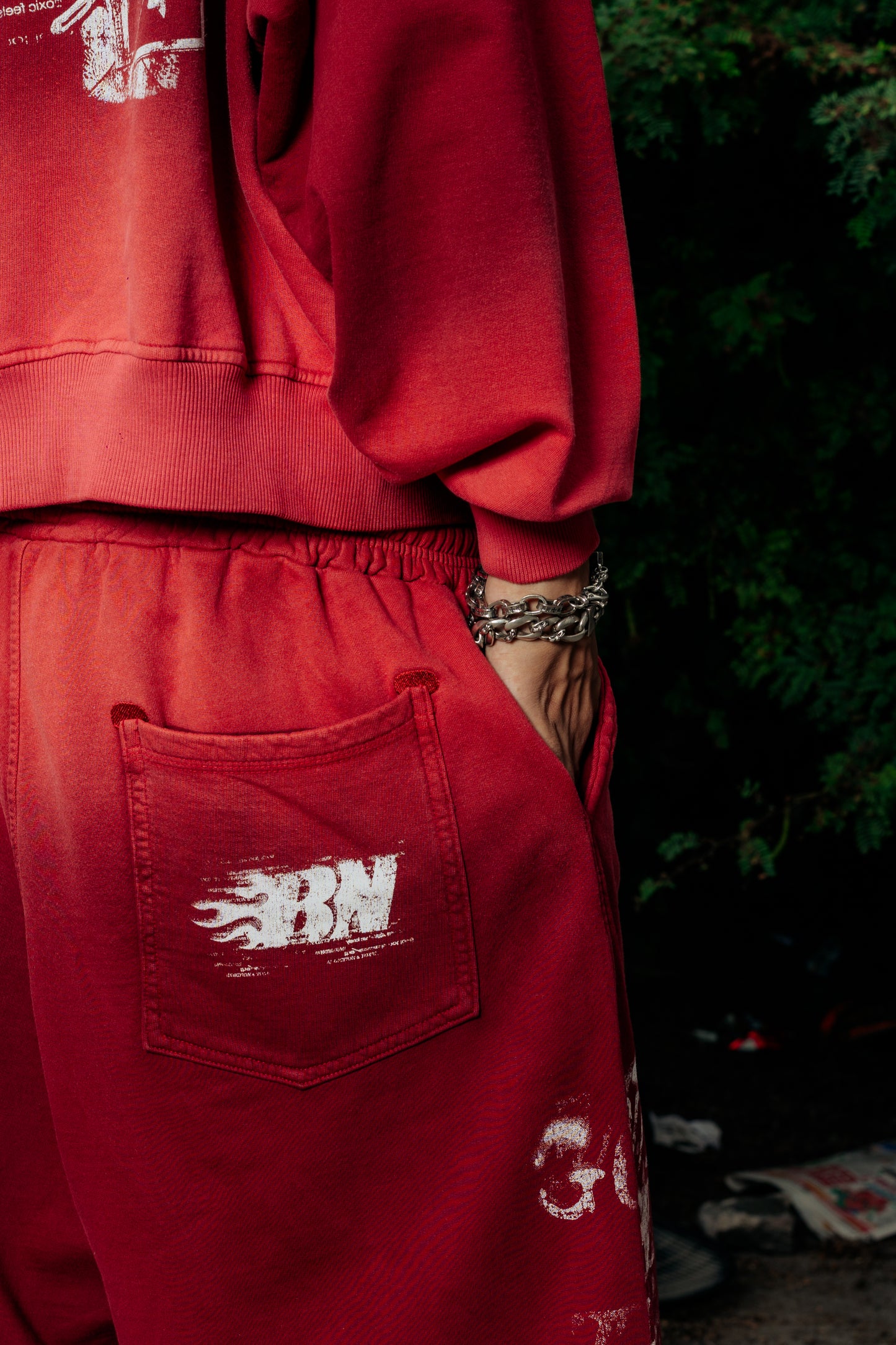 FUCK LOVE RED - BAGGY JORT