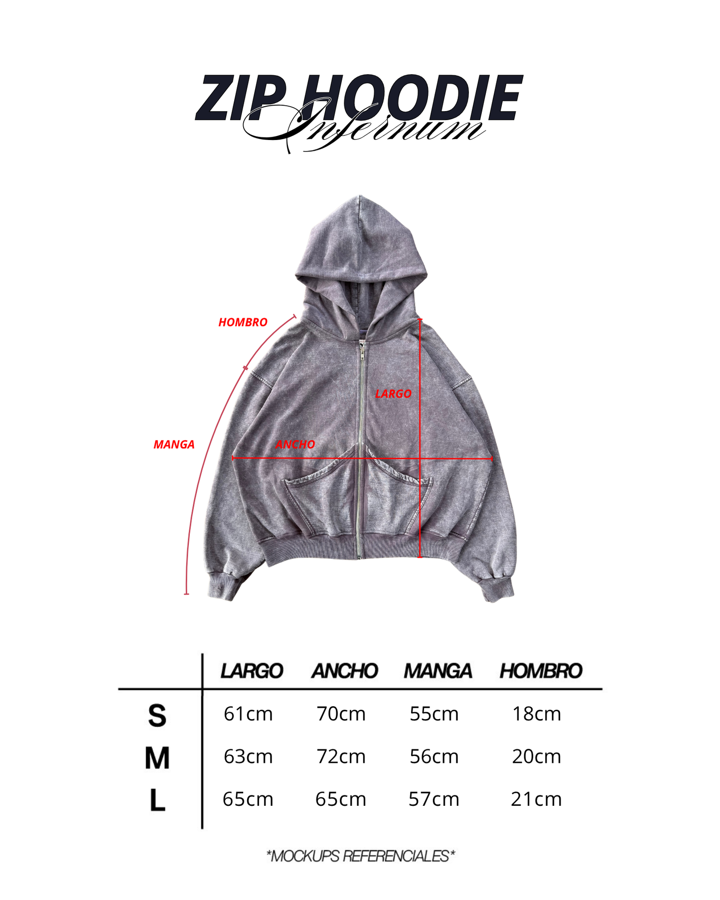 INFERNUM ZIP HOODIE - BOXY FIT