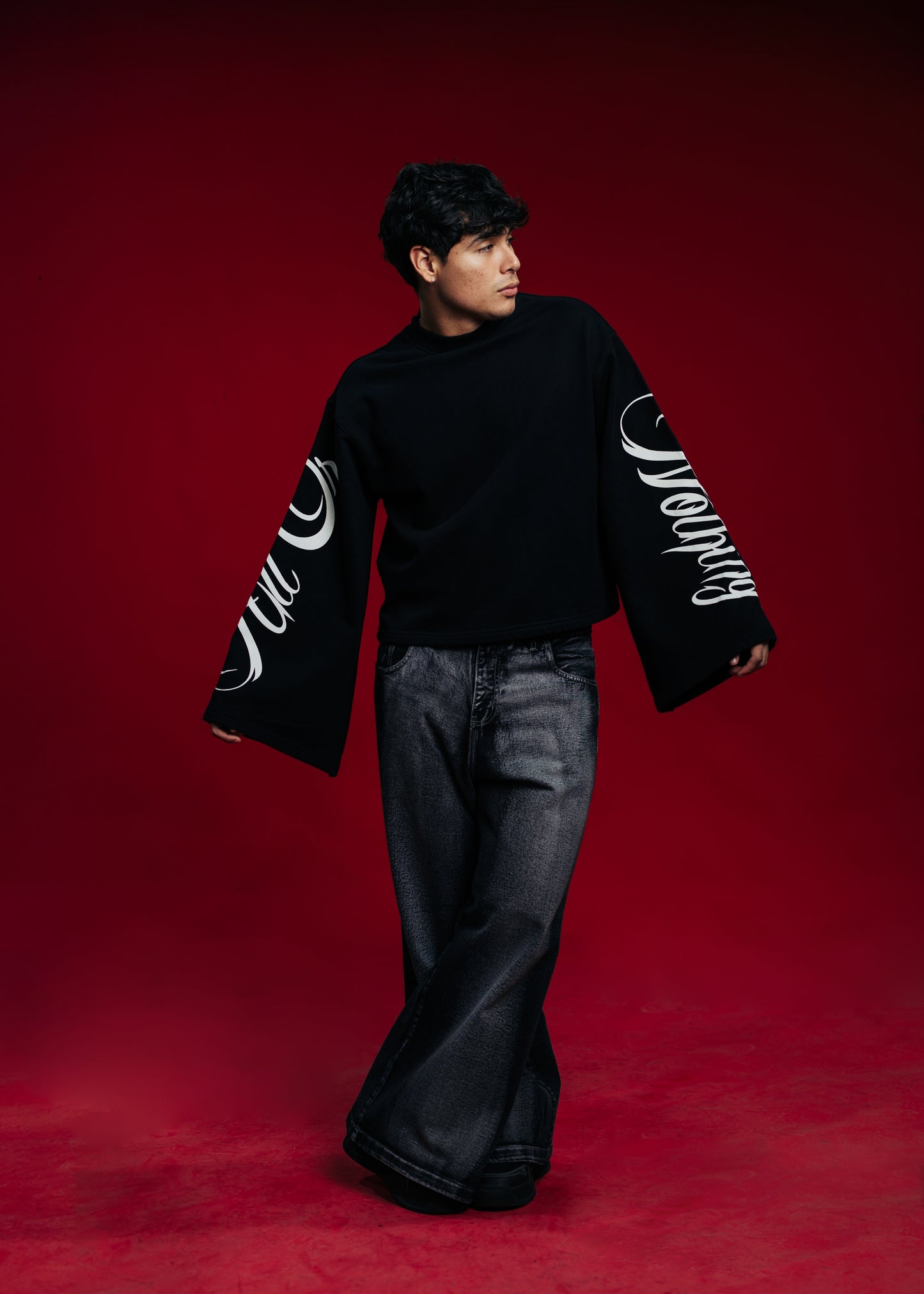 FLARED BAGGY JEAN - BLACK