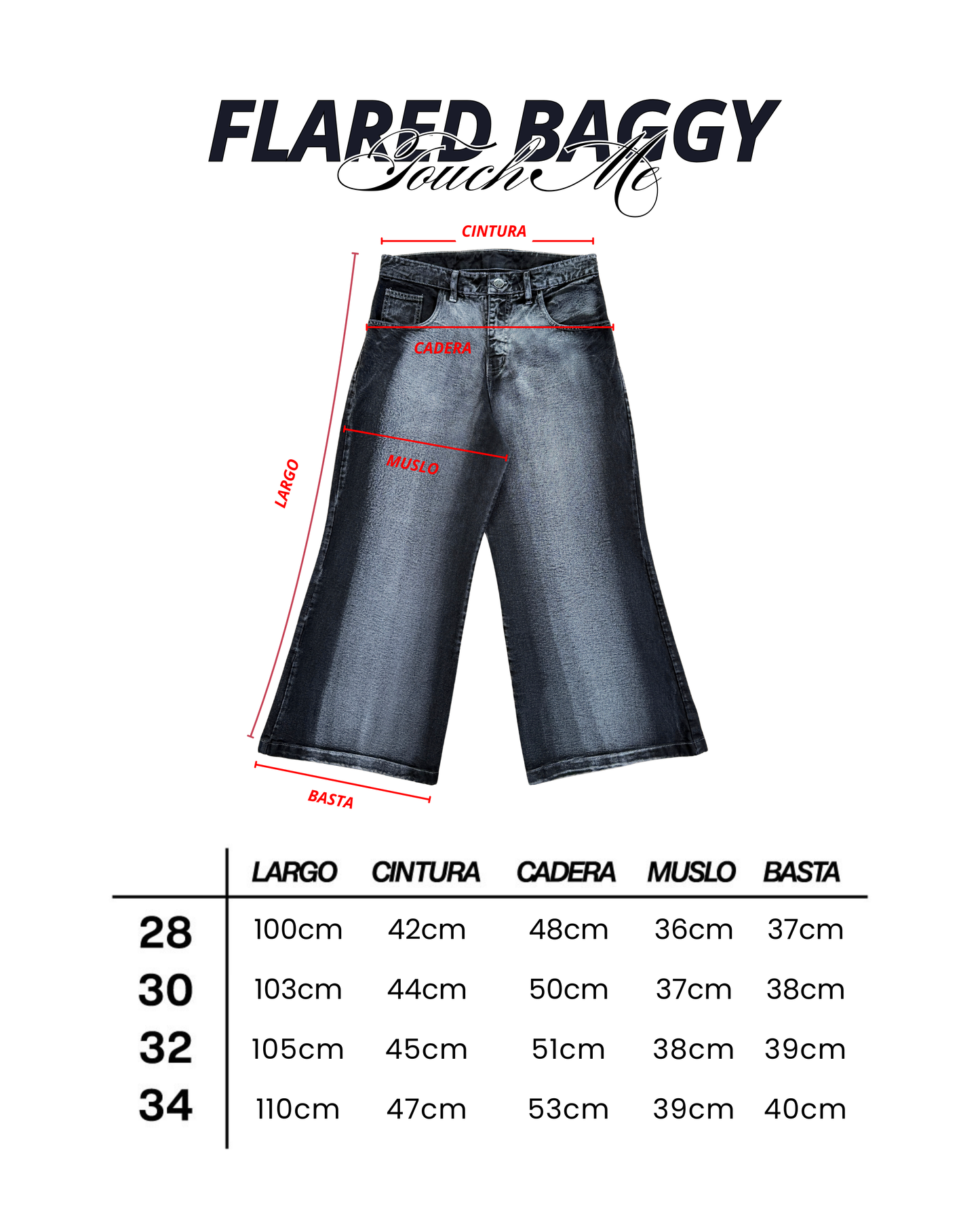 FLARED BAGGY JEAN - BLACK