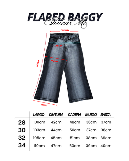 FLARED BAGGY JEAN - BLACK
