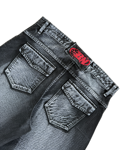 FLARED BAGGY JEAN - BLACK