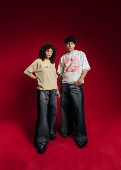 FLARED BAGGY JEAN - BLACK