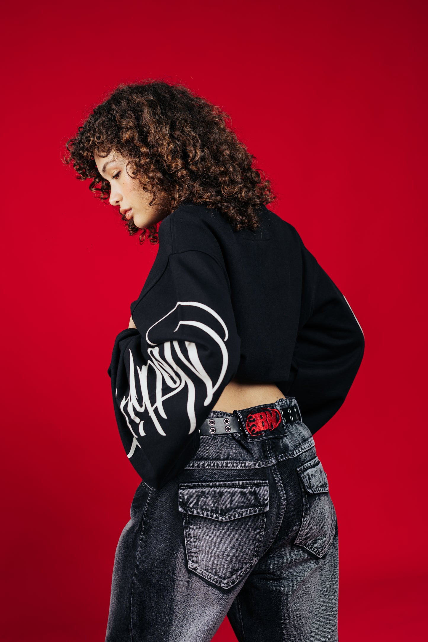 FLARED BAGGY JEAN - BLACK