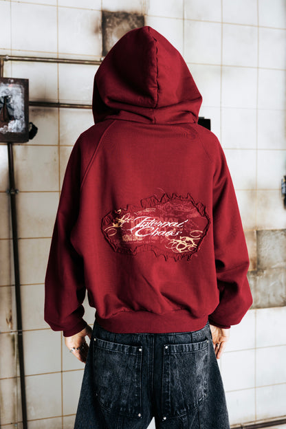 DOBLE ZIP HOODIE BOXY FIT - BREAKPOINT RED