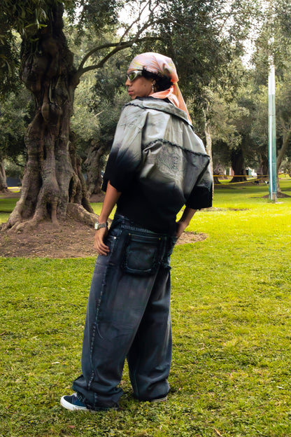 BLACK FADED - CAMISA BOXY FIT