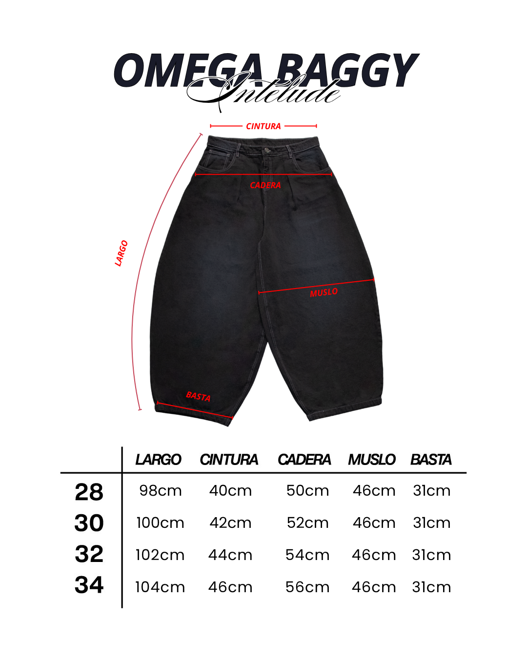 THE OMEGA BAGGY JEAN - BLACK