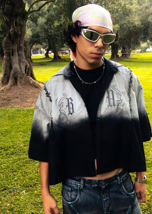 BLACK FADED - CAMISA BOXY FIT