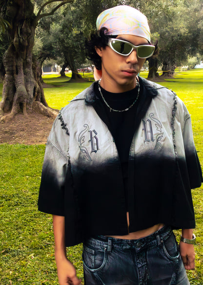 BLACK FADED - CAMISA BOXY FIT