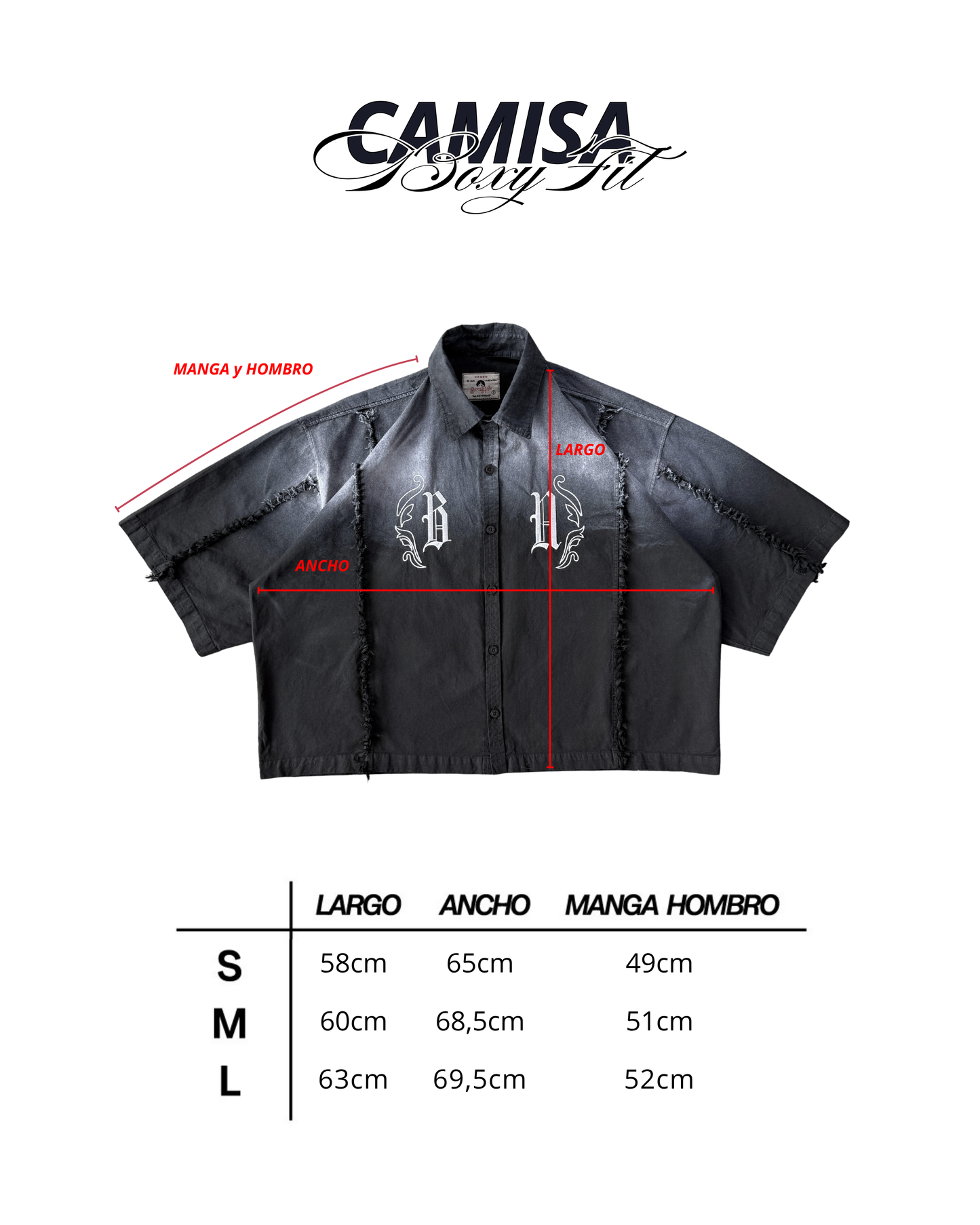 BLACK FADED - CAMISA BOXY FIT