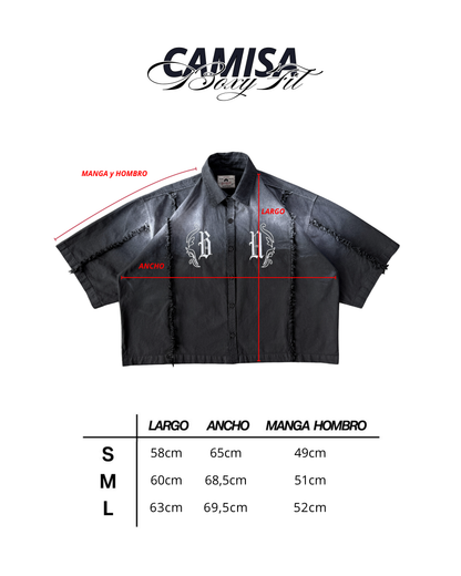 BLACK FADED - CAMISA BOXY FIT