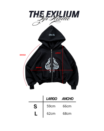 THE EXILIUM ZIP HOODIE - BOXY FIT