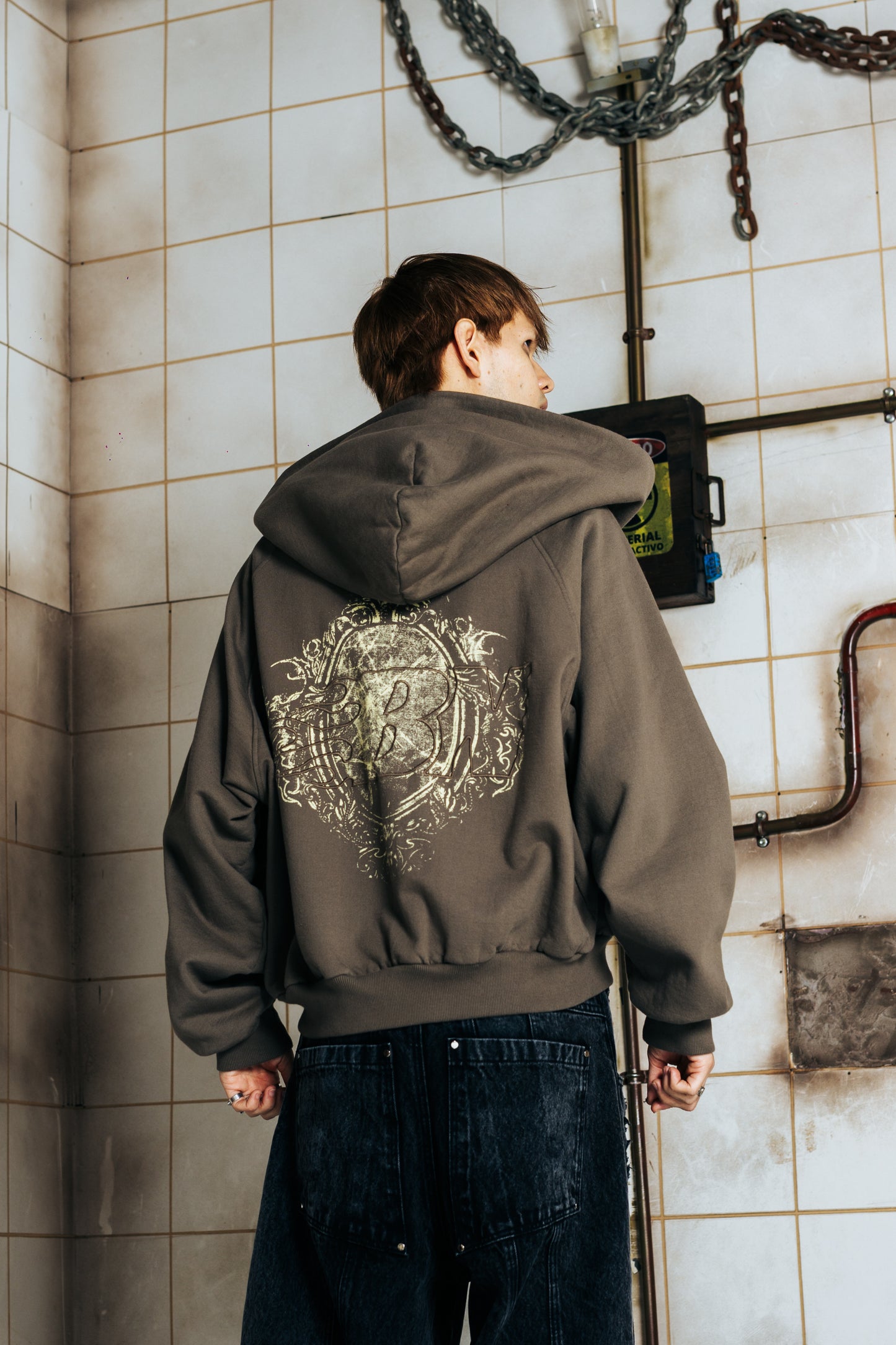 DOBLE ZIP HOODIE BOXY FIT - FRACTURE GREY