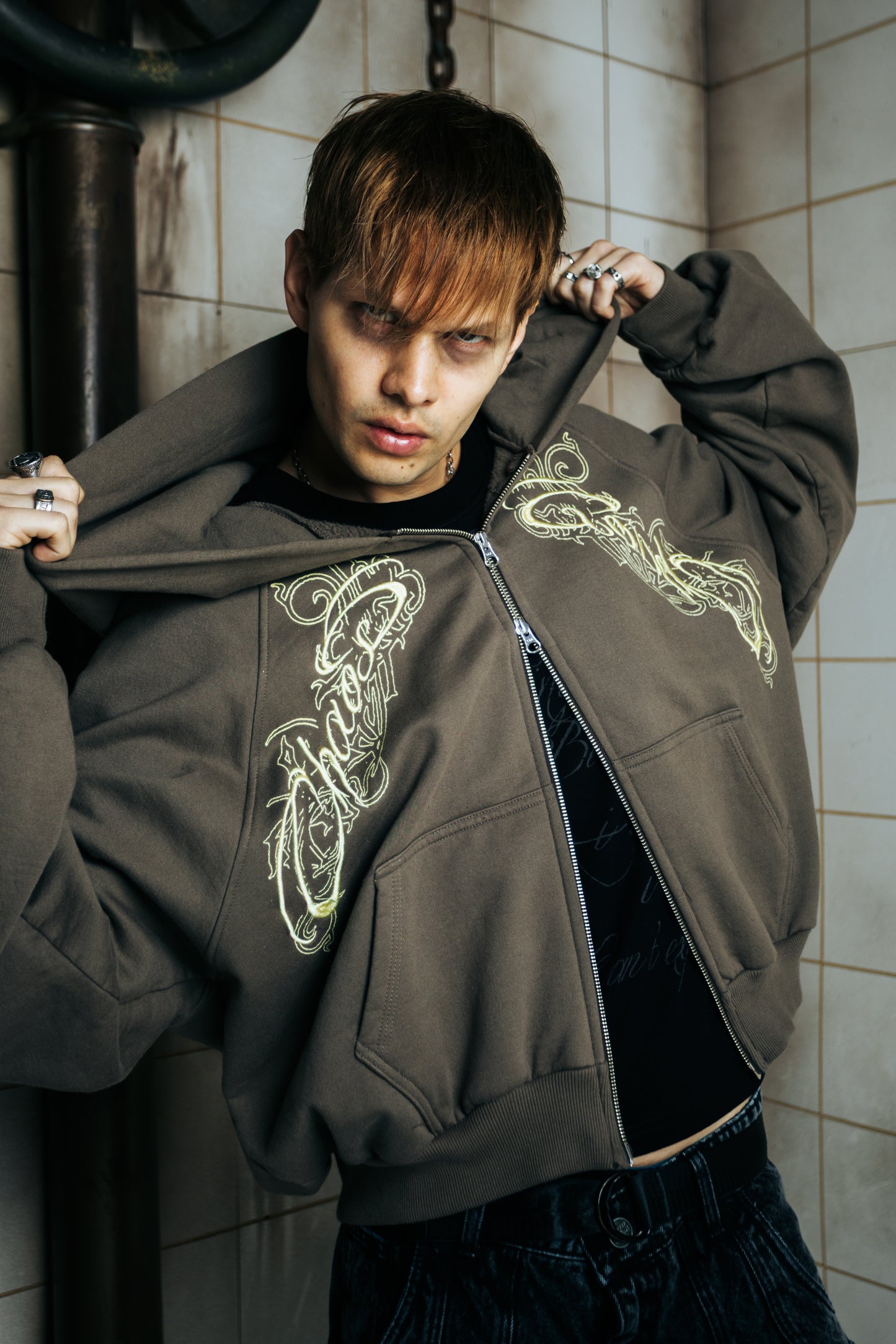 DOBLE ZIP HOODIE BOXY FIT - FRACTURE GREY
