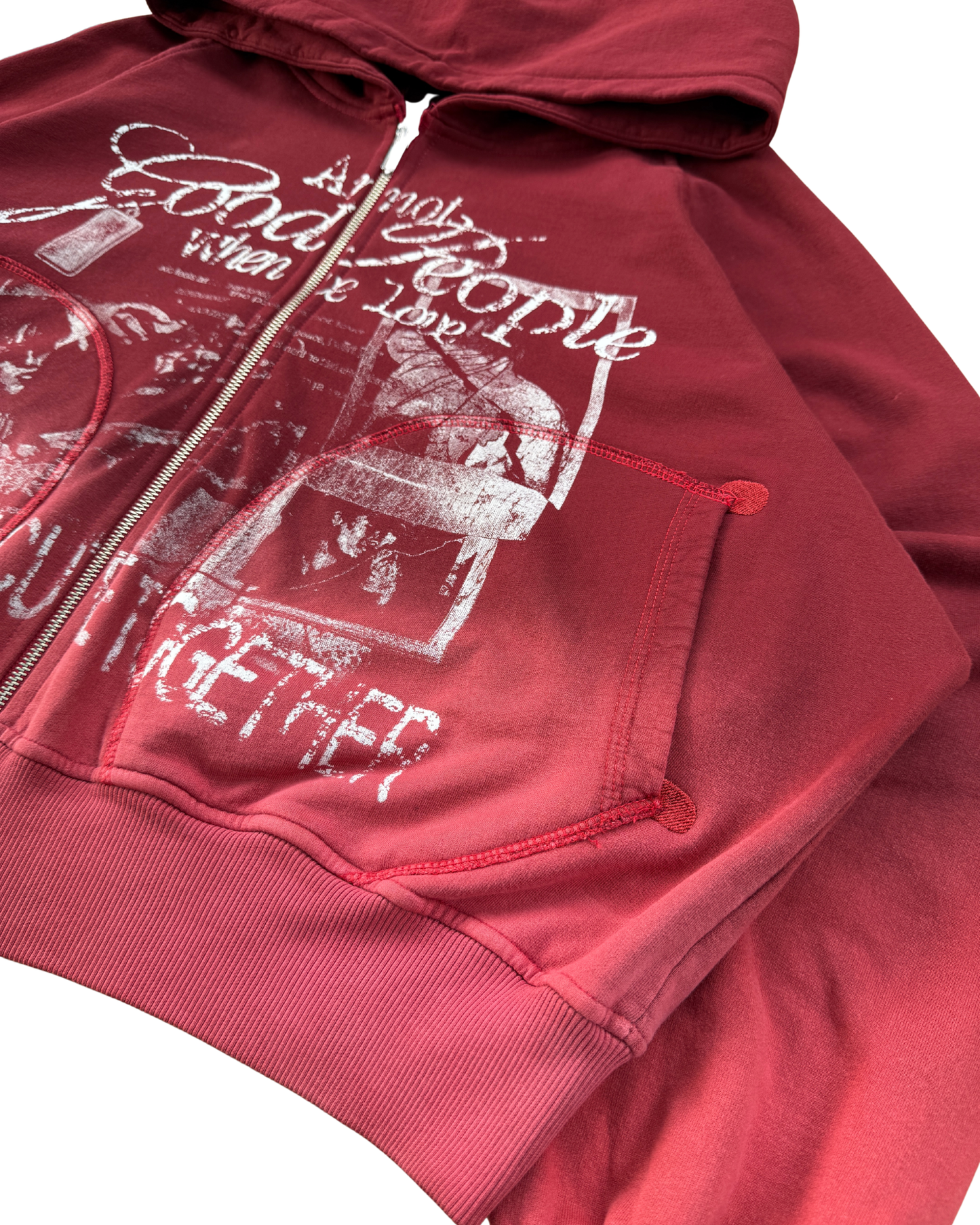 FUCK LOVE RED - ZIP HOODIE