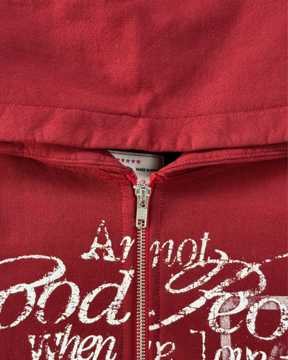 FUCK LOVE RED - ZIP HOODIE