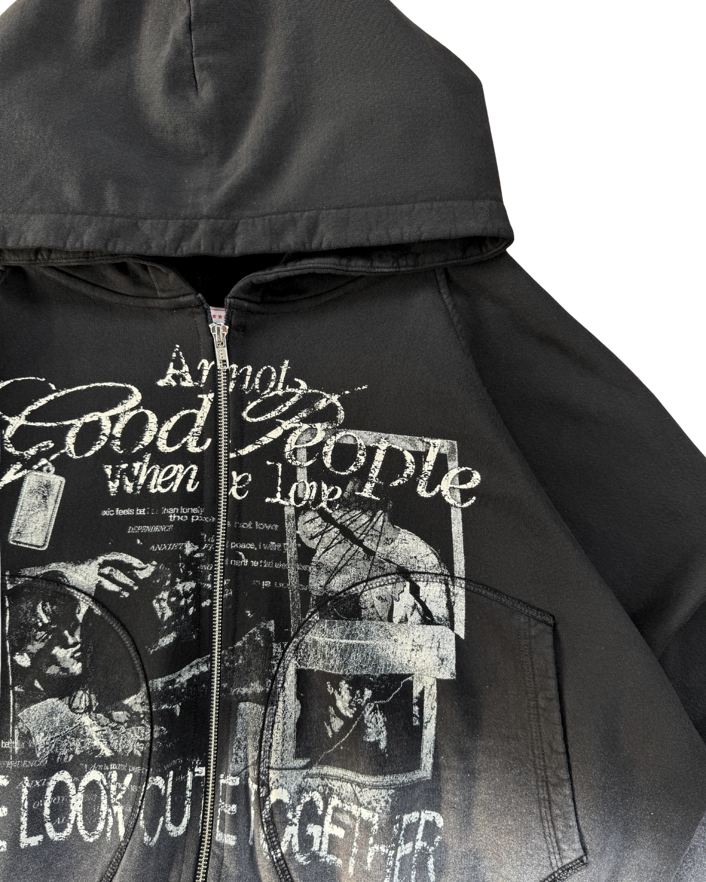 FUCK LOVE BLACK - ZIP HOODIE