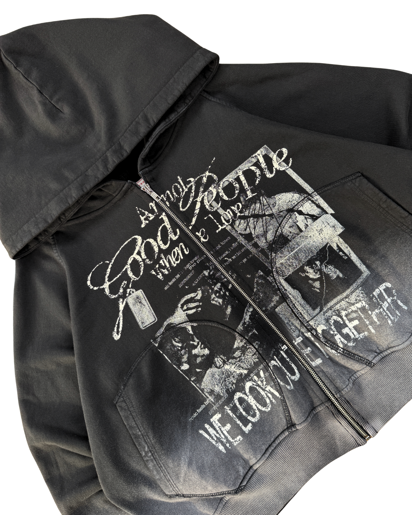 FUCK LOVE BLACK - ZIP HOODIE
