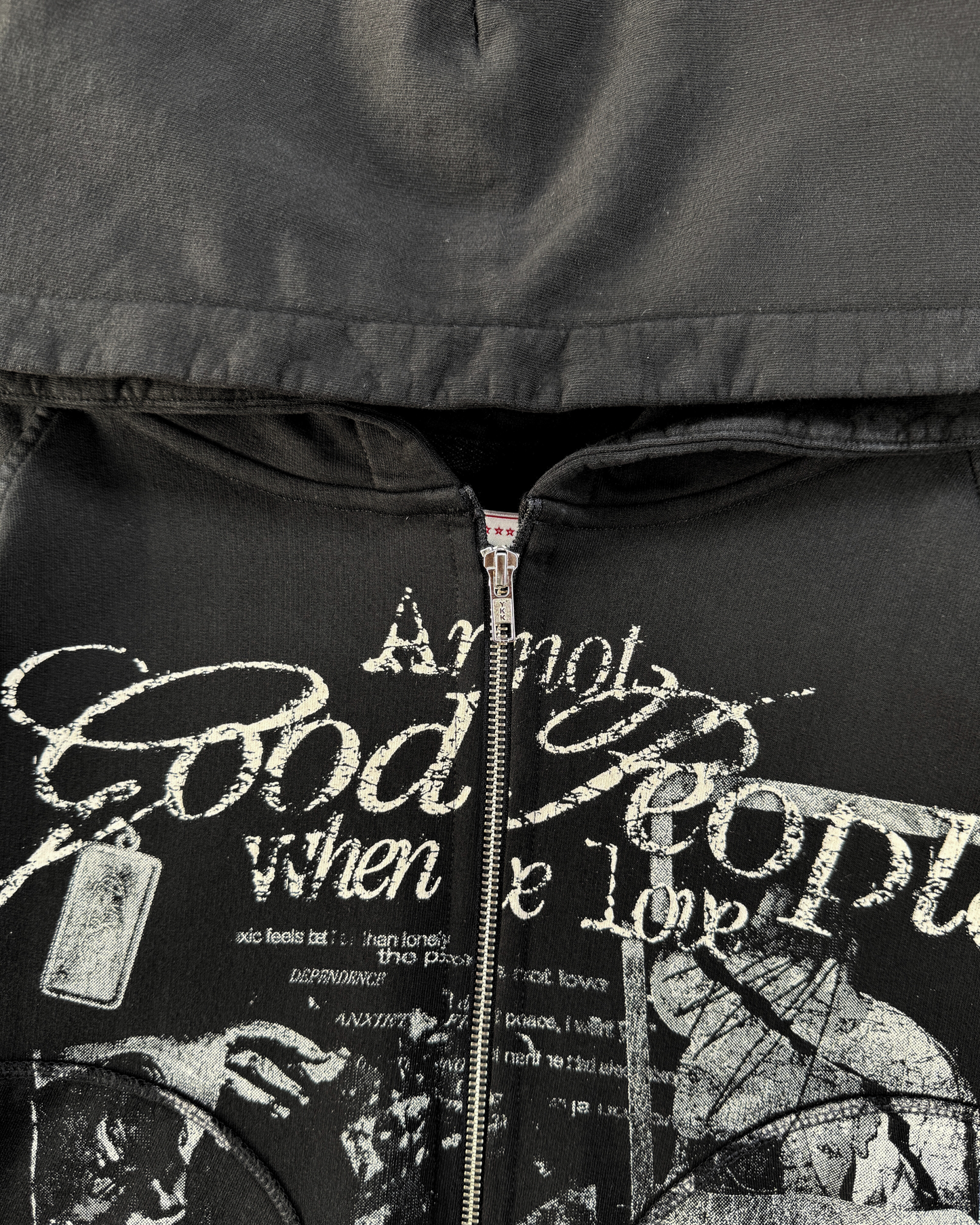 FUCK LOVE BLACK - ZIP HOODIE