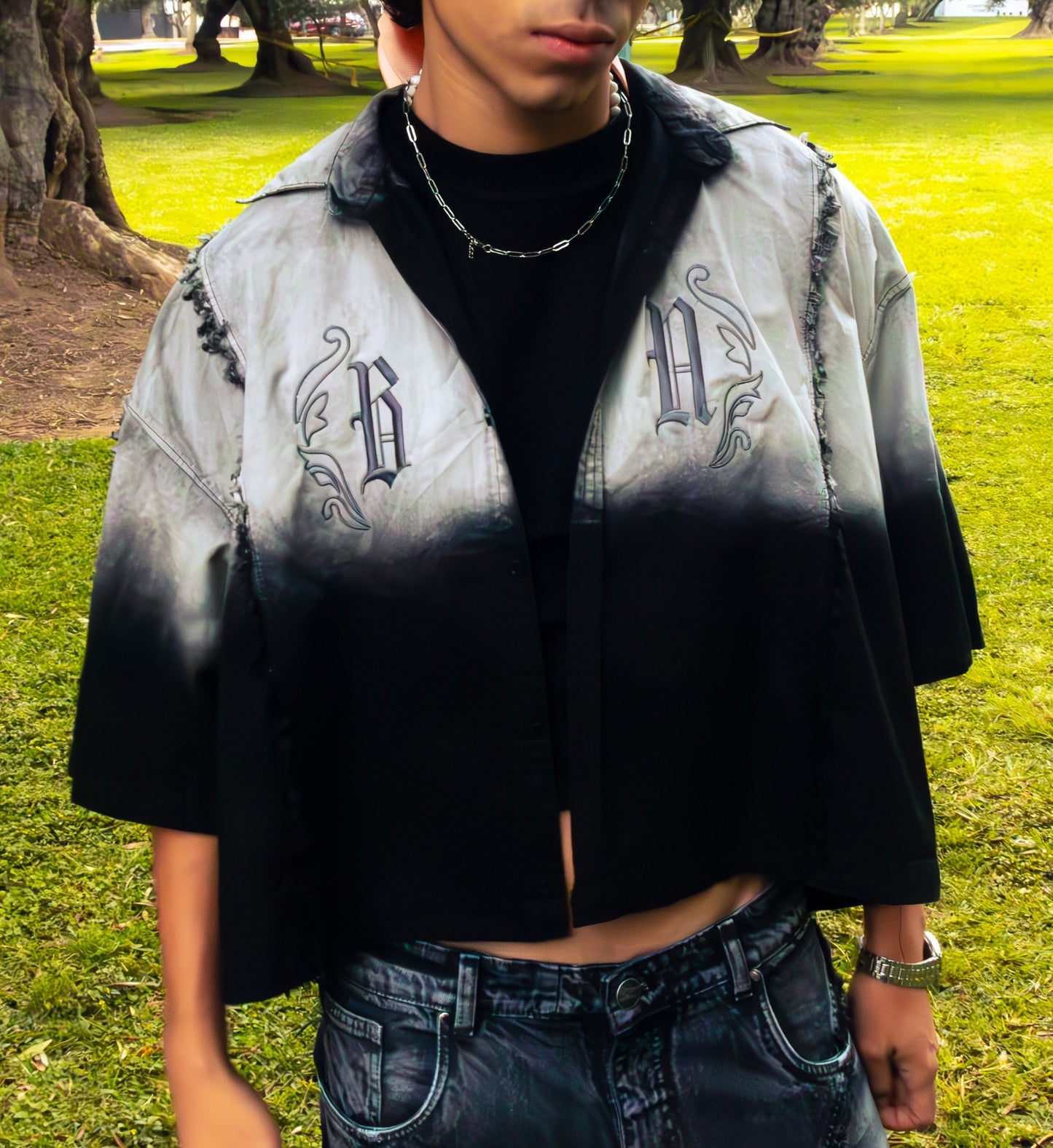 BLACK FADED - CAMISA BOXY FIT