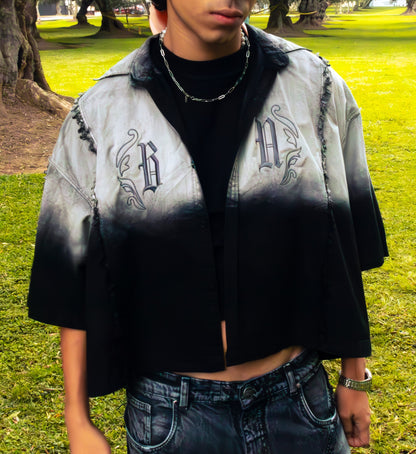 BLACK FADED - CAMISA BOXY FIT
